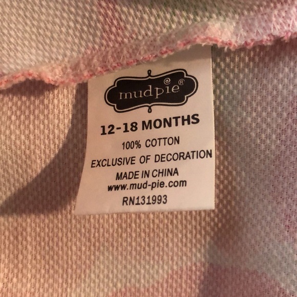 {Mud Pie} Floral Dress w/ Pink Bow, Size 12-18 mo - Picture 5 of 6